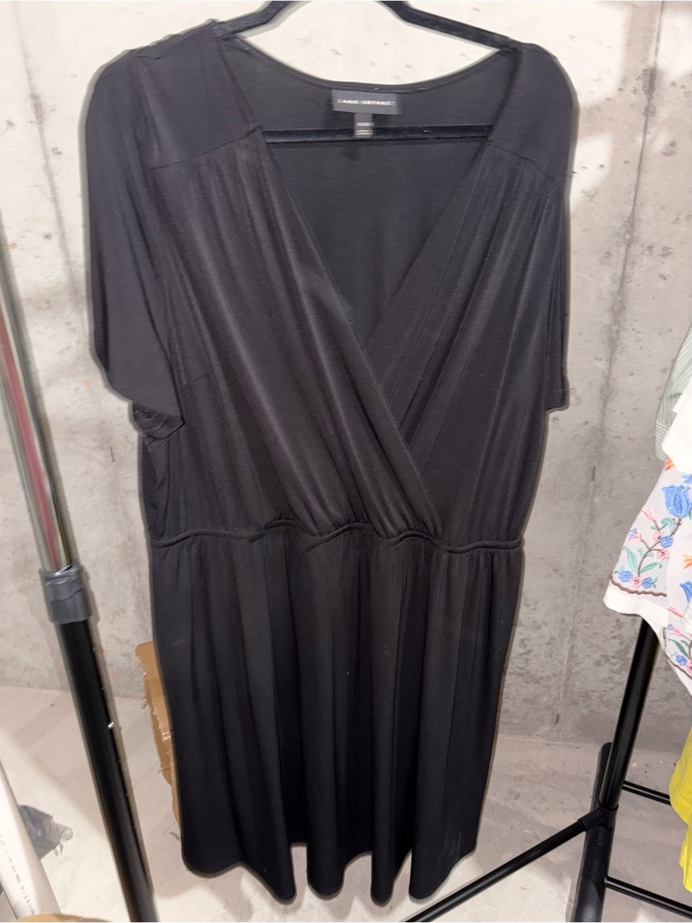 Lane Bryant Black Midi Wrap-Style Dress